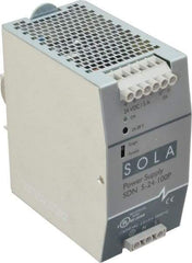 Sola/Hevi-Duty - 120 Watt, 5 Amp, 230 VAC Input, 24 VDC Output, DIN Rail Power Supply - 2.56 Inch Wide x 4.55 Inch Deep x 4.88 Inch High, Up to 88% Efficiency, 14 to 140°F, Green LED - Caliber Tooling