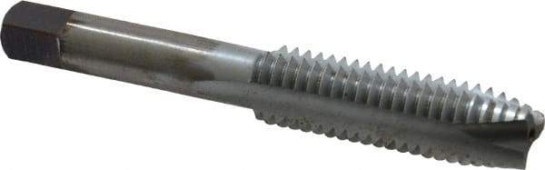 Made in USA - 1/2-13 UNC, 3 Flute, Chrome Finish, High Speed Steel Spiral Point Tap - Plug Chamfer, Right Hand Thread, 3-3/8" OAL, 1-21/32" Thread Length, 3B Class of Fit - Exact Industrial Supply