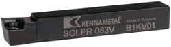 Kennametal - SCLP, Right Hand Cut, 5° Lead Angle, 1/2" Shank Height x 1/2" Shank Width, Positive Rake Indexable Turning Toolholder - 3-1/2" OAL, CP..32.5. Insert Compatibility, Series Screw-On - Caliber Tooling