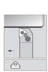 Kennametal - MTGN, Left Hand Cut, 0° Lead Angle, 5/8" Shank Height x 5/8" Shank Width, Negative Rake Indexable Turning Toolholder - 4-1/2" OAL, TN..33. Insert Compatibility, Series Kenloc - Caliber Tooling