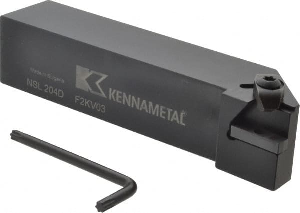 Kennametal - External Thread, Left Hand Cut, 31.75mm Shank Width x 31.75mm Shank Height Indexable Threading Toolholder - 152.4mm OAL, N.4L Insert Compatibility, NS Toolholder, Series Top Notch - Caliber Tooling