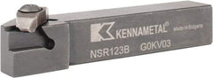 Kennametal - External Thread, Right Hand Cut, 19.05mm Shank Width x 19.05mm Shank Height Indexable Threading Toolholder - 114.3mm OAL, N.3R Insert Compatibility, NS Toolholder, Series Top Notch - Caliber Tooling