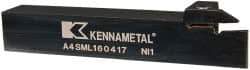 Kennametal - External Thread, 0.67" Max Depth of Cut, 4mm Min Groove Width, 152.4mm OAL, Left Hand Indexable Grooving Cutoff Toolholder - 25.4mm Shank Height x 25.4mm Shank Width, A4..04.. Insert Style, A4SM Toolholder Style, Series A4 - Caliber Tooling