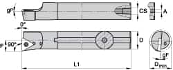 Kennametal - 21.39mm Min Bore Diam, 254mm OAL, 5/8" Shank Diam, A-SCLP-D Indexable Boring Bar - CP.. Insert, Screw Holding Method - Caliber Tooling