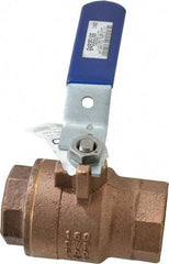 NIBCO - 1-1/2" Pipe, Full Port, Bronze Standard Ball Valve - 2 Piece, Inline - One Way Flow, FNPT x FNPT Ends, Lever Handle, 600 WOG, 150 WSP - Caliber Tooling