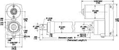 Thomson Industries - 36" Stroke Len, 30% Duty Cycle, 12 Volt, Performance PakLinear Electromechanical Actuator - DC Input, 1.1" per Second, 750 Lb Capacity - Caliber Tooling