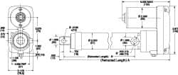 Thomson Industries - 4" Stroke Len, 30% Duty Cycle, 12 Volt, Performance PakLinear Electromechanical Actuator - DC Input, 0.4" per Second, 1,500 Lb Capacity - Caliber Tooling