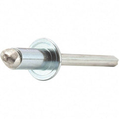 STANLEY Engineered Fastening - Size 6 Dome Head Stainless Steel Open End Blind Rivet - Stainless Steel Mandrel, 0.063" to 1/8" Grip, 3/16" Head Diam, 0.192" to 0.196" Hole Diam, 0.116" Body Diam - Caliber Tooling