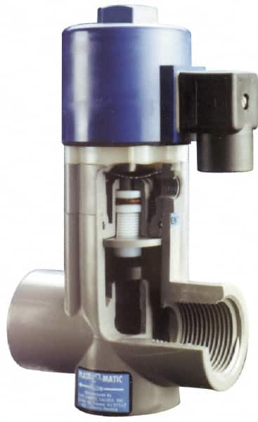 Plast-O-Matic - Direct Acting Universal, PVC Solenoid Valve - Normally Closed, Viton Seal - Caliber Tooling