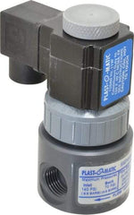 Plast-O-Matic - Direct Acting, PVC Solenoid Valve - Normally Closed, Viton Seal - Caliber Tooling