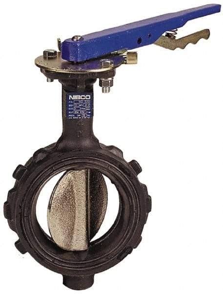 NIBCO - 3" Pipe, Wafer Butterfly Valve - Lever Handle, Ductile Iron Body, Buna-N Seat, 250 WOG, Ductile Iron Disc, Stainless Steel Stem - Caliber Tooling