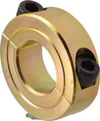 Climax Metal Products - 13/16" Bore, Steel, Two Piece Clamping Shaft Collar - 1-5/8" Outside Diam, 1/2" Wide - Caliber Tooling