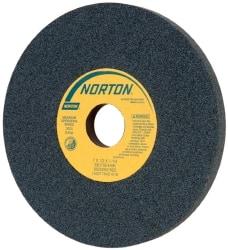 Norton - 7" Diam x 1-1/4" Hole x 1/2" Thick, H Hardness, 100 Grit Surface Grinding Wheel - Silicon Carbide, Type 1, Fine Grade, 3,600 Max RPM, Vitrified Bond, No Recess - Caliber Tooling