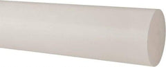 Made in USA - 2' Long, 4" Diam, Polypropylene Plastic Rod - Natural (Color) - Caliber Tooling