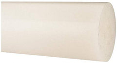 Made in USA - 3' Long, 4" Diam, Polypropylene Plastic Rod - Natural (Color) - Caliber Tooling