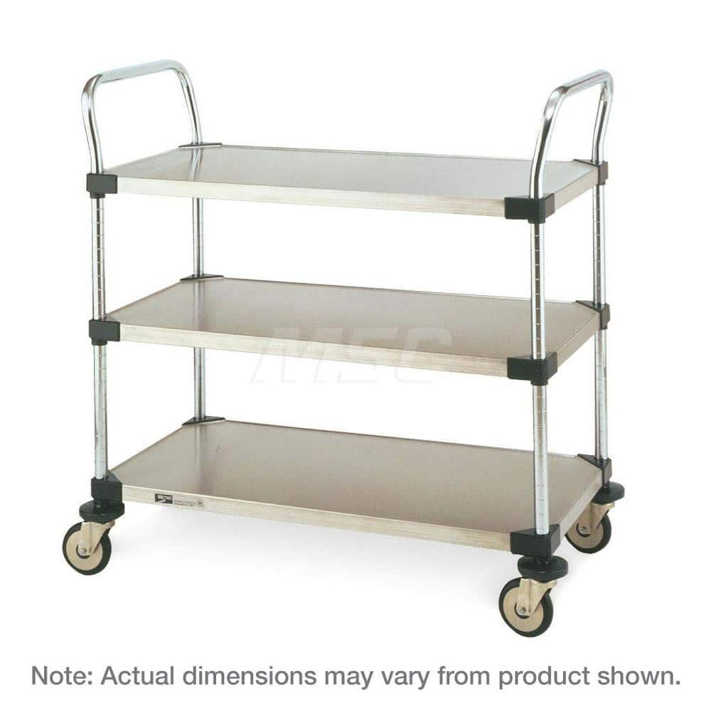 Metro - Carts; Type: Utility ; Load Capacity (Lb.): 375.000 ; Number of Shelves: 3 ; Width (Inch): 18 ; Length (Inch): 30 ; Height (Inch): 38 - Exact Industrial Supply