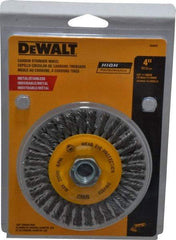 DeWALT - 4" OD, 5/8-11 Arbor Hole, Knotted Steel Wheel Brush - 0.02" Filament Diam, 20,000 RPM - Caliber Tooling