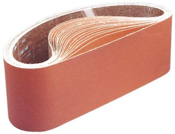 3M - 4" Wide x 91" OAL, 80 Grit, Aluminum Oxide Abrasive Belt - Aluminum Oxide, Medium, Coated, Y Weighted Cloth Backing, Series 270D - Caliber Tooling