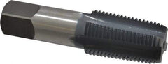 OSG - 1/2-14 NPT Thread, 4 Flute Standard Pipe Tap - 3-1/8" OAL, 1-3/8" Thread Length, 11/16" Shank Diam, elektraLUBE Finish, High Speed Steel - Exact Industrial Supply