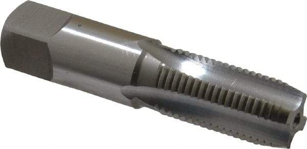 OSG - 1/4-18 NPSF Thread, 4 Flute Standard Pipe Tap - 2-7/16" OAL, 1-1/16" Thread Length, 9/16" Shank Diam, Bright Finish, High Speed Steel - Exact Industrial Supply