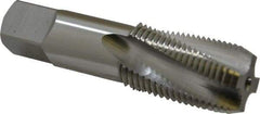 OSG - 1/2-14 NPT, 15° Helix, 4 Flutes, Bottoming Chamfer, Bright Finish, High Speed Steel, Spiral Flute Pipe Tap - Right Hand Flute, 11/16" Shank Diam, 1-3/8" Thread Length, 0.4687" Projection, 0.515" Square Size, - Caliber Tooling