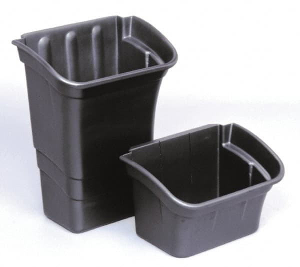 Rubbermaid - 4 Gal Black Rectangle Recycling Container - Polyethylene, 10-1/2" High x 12-1/8" Long x 17" Wide - Caliber Tooling