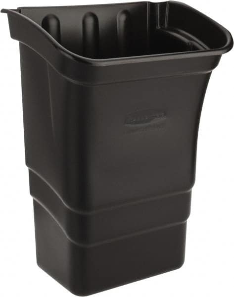 Rubbermaid - 8 Gal Black Rectangle Trash Can - Polyethylene, 22" High x 12" Long x 17" Wide - Caliber Tooling