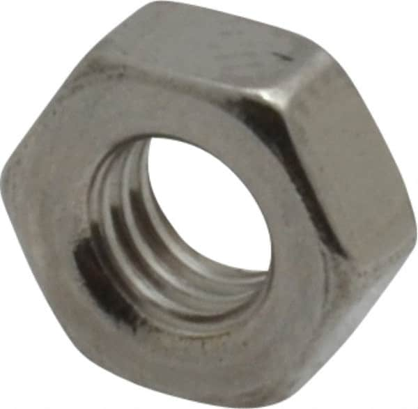 Value Collection - M4x0.70 Metric Coarse Stainless Steel Right Hand Hex Nut - 7mm Across Flats, 3.2mm High, Uncoated - Caliber Tooling