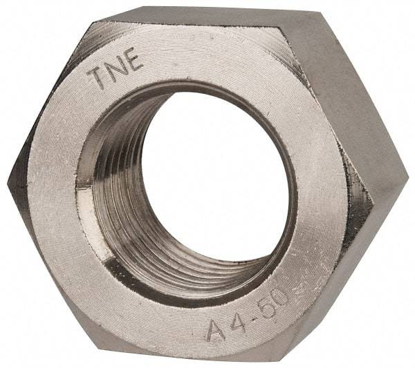 Value Collection - M45x4.50 Metric Coarse Stainless Steel Right Hand Hex Nut - 70mm Across Flats, 36mm High, Uncoated - Caliber Tooling