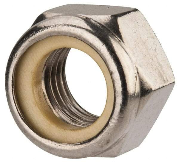 Value Collection - M16x2.00 Metric Coarse 316 & Austenitic Grade A4 Hex Lock Nut with Nylon Insert - 16mm High, Uncoated - Caliber Tooling