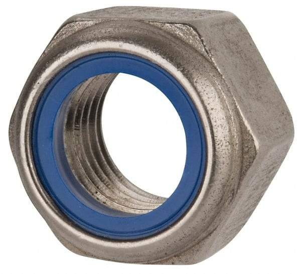 Value Collection - M22x2.50 Metric Coarse 316 & Austenitic Grade A4 Hex Lock Nut with Nylon Insert - 22mm High, Uncoated - Caliber Tooling