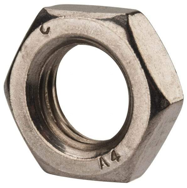 Value Collection - M16x2.00 Metric Coarse Stainless Steel Right Hand Hex Jam Nut - 24mm Across Flats, 8mm High, Uncoated - Caliber Tooling