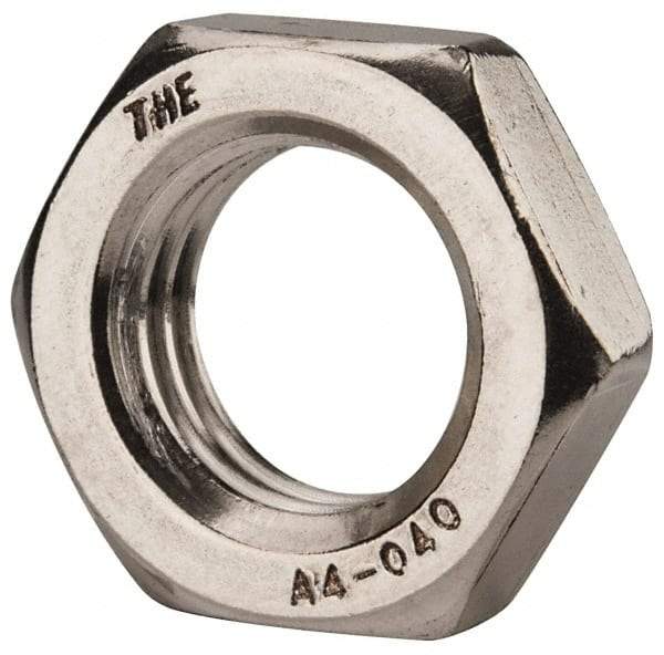 Value Collection - M20x2.50 Metric Coarse Stainless Steel Right Hand Hex Jam Nut - 30mm Across Flats, 10mm High, Uncoated - Caliber Tooling