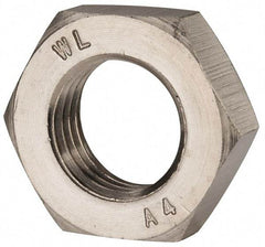 Value Collection - M27x3.00 Metric Coarse Stainless Steel Right Hand Hex Jam Nut - 41mm Across Flats, 13.5mm High, Uncoated - Caliber Tooling