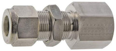 Parker - 1/2" OD, Stainless Steel Bulkhead Female Connector - -425 to 1,200°F, 1-1/16" Hex, Comp x FNPT Ends - Caliber Tooling