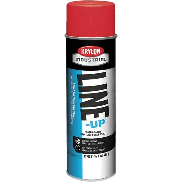 Krylon - 20 fl oz Red Striping Paint - 602' Coverage at 2" Wide, Water-Based Formula - Caliber Tooling