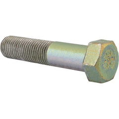 Made in North America - 1-1/2 - 6 UNC, 7" Length Under Head Hex Head Cap Screw - Partially Threaded, Grade 8 Alloy Steel, Zinc Yellow Dichromate Finish, 2-1/4" Hex - Caliber Tooling