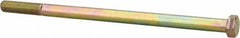 Made in USA - 3/8-24 UNF, 7" Length Under Head Hex Head Cap Screw - Partially Threaded, Grade 8 Alloy Steel, Zinc Yellow Dichromate Finish, 9/16" Hex - Caliber Tooling