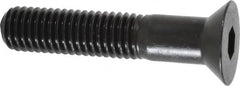 Made in USA - 1/4-20 UNC Hex Socket Drive, 82° Flat Screw - Alloy Steel, Black Oxide Finish, Partially Threaded, 1-3/4" OAL - Caliber Tooling