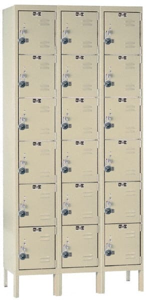 Hallowell - 18 Door, 6 Tier, Ready-Built Wardrobe & Box Lockers - Caliber Tooling