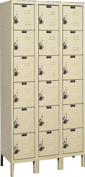 Hallowell - 18 Door, 6 Tier, Ready-Built Wardrobe & Box Lockers - Caliber Tooling