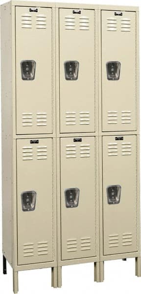 Hallowell - 6 Door, 2 Tier, Galvanite Corrosion Resistant Wardrobe & Box Lockers - Caliber Tooling