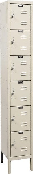 Hallowell - 6 Door, 6 Tier, Galvanite Corrosion Resistant Wardrobe & Box Lockers - Caliber Tooling