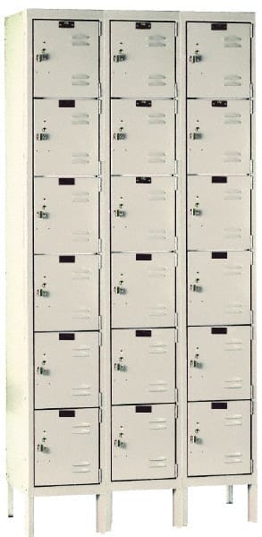 Hallowell - 18 Door, 6 Tier, Galvanite Corrosion Resistant Wardrobe & Box Lockers - Caliber Tooling