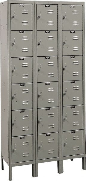 Hallowell - 18 Door, 6 Tier, Premium Box Lockers - Caliber Tooling