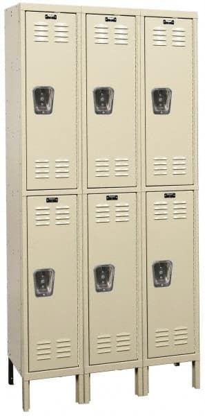 Hallowell - 6 Door, 2 Tier, Galvanite Corrosion Resistant Wardrobe & Box Lockers - Caliber Tooling