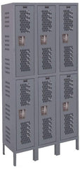 Hallowell - 6 Door, 2 Tier, Heavy-Duty Ventilated Wardrobe & Box Lockers - Caliber Tooling