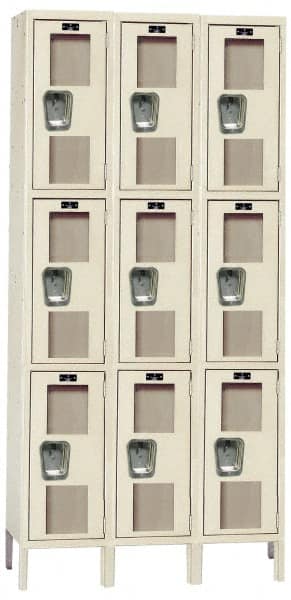 Hallowell - 9 Door, 3 Tier, Safety-View Wardrobe Lockers - Caliber Tooling