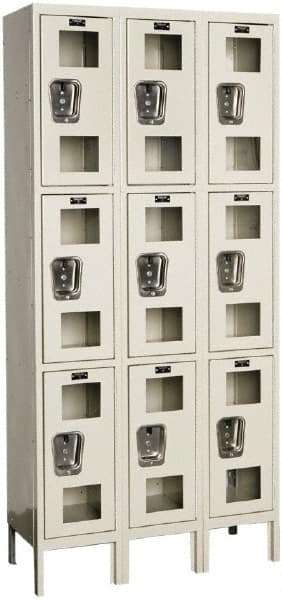 Hallowell - 9 Door, 3 Tier, Safety-View Wardrobe Lockers - Caliber Tooling