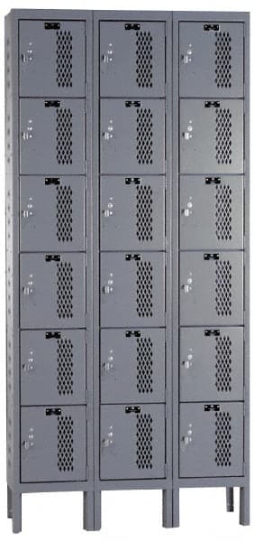 Hallowell - 18 Door, 6 Tier, Heavy-Duty Ventilated Wardrobe & Box Lockers - Caliber Tooling